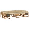 vidaXL Outdoor-Sofagarnitur 11 stk. Natur und Beige Massivholz Akazie