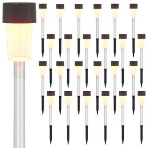 vidaXL Au&szlig;en Solarlichter mit Erdnagel 24 stk. Warmes Wei&szlig; 29,5 cm