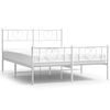vidaXL Bettgestell mit Kopf- und Fu&szlig;teil Metall Wei&szlig; 135x190 cm