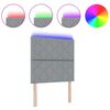 vidaXL Kopfteil mit LED-Lichtleisten mit Kopfteil Hellgrau 90 cm Stoff