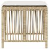 vidaXL Gartenhocker mit Kissen 4 Stk. Beige 41x41x36 cm Poly Rattan