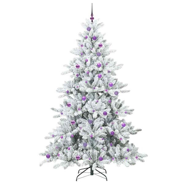 vidaXL K&uuml;nstlicher klappbarer Weihnachtsbaum Wei&szlig; 240 cm PVC und Stahl