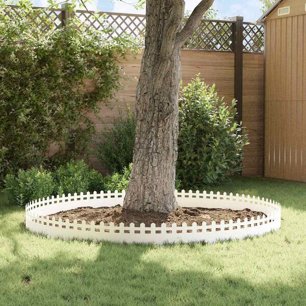 vidaXL Rasenkanten 10 pcs Wei&szlig; 103 x 0,05 x 22 cm Stahl