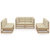 vidaXL 6-tlg. Garten-Lounge-Set mit Kissen Kiefer Massivholz