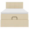vidaXL Ottoman-Bett mit Matratze & LEDs Creme 100x200 cm Stoff