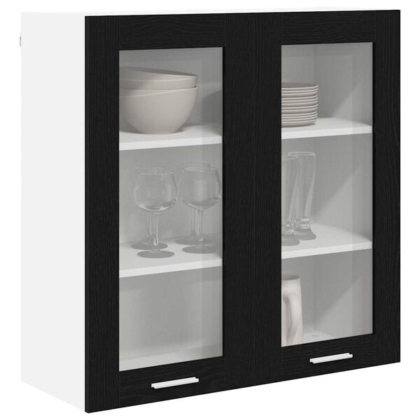 vidaXL H&auml;ngeschrank Schwarz Eichen-Optik 80 x 31 x 80 cm Holzwerkstoff