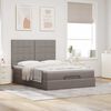 vidaXL Ottoman-Bett mit Matratze Taupe 140x190 cm Stoff