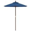 vidaXL Sonnenschirm mit Holzmast Azurblau 196x231 cm