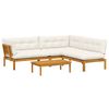 vidaXL 4 St&uuml;ck Garten Pallet Sofa Einheiten Massivholz Akazie Natur