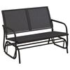 vidaXL Garten-Schaukelbank Schwarz 120,5x76x86,5 cm Textilen & Stahl