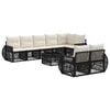vidaXL Gartensofa-set 9 pcs Schwarz und Cremewei&szlig; Poly-Rattan