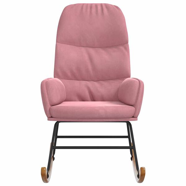 vidaXL Schaukelstuhl Rosa Samt