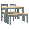 vidaXL 4-tlg. Essgruppe PANAMA Grau Massivholz Kiefer