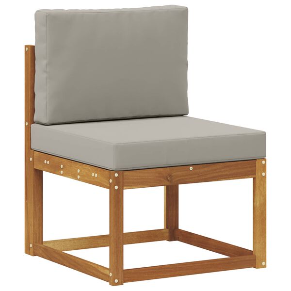 vidaXL Outdoor-Sofagarnitur mit Kissen 7 pcs Nat&uuml;rlich und Hellgrau