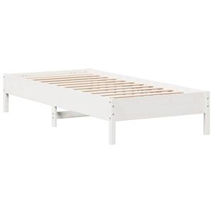 vidaXL Massivholzbett ohne Matratze Wei&szlig; 100x200 cm Kiefernholz