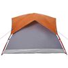 vidaXL Campingzelt 4 Personen Grau und Orange Wasserdicht