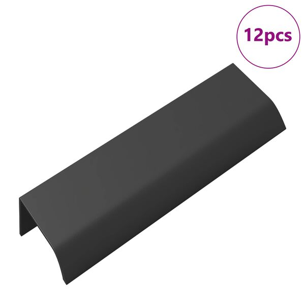 vidaXL Griff 12 pcs Schwarz 120 x 39,6 x 17 mm Aluminium