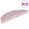 vidaXL Stufenmatten 15 Stk. 56x17x3 cm Hellrosa Halbrund