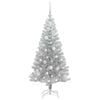 vidaXL Weihnachtsbaum mit 150 LEDs mit St&auml;nder Silber 120 cm PET