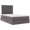 vidaXL Bett mit Stauraum und LED mit LED Grau 120 x 190 cm Kunstleder