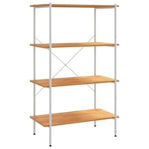 vidaXL Regal mit 4 B&ouml;den Wei&szlig; und Eiche-Optik 80x40x130 cm