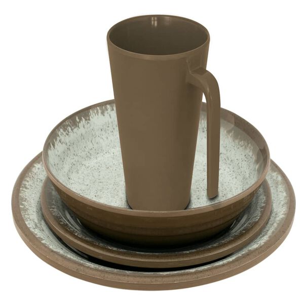 Eurotrail Tischgeschirr Rock 16 Stk. Melamin Grau