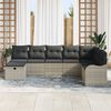 vidaXL Garten-Sofa-Set mit Kissen 8 pcs Hellgrau Poly Rattan