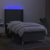 vidaXL Boxspringbett mit Matratze & LED Dunkelgrau 80x200 cm Stoff