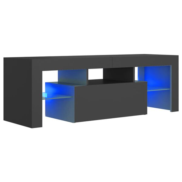 vidaXL TV-Schrank mit LED-Leuchten Grau 120x35x40 cm