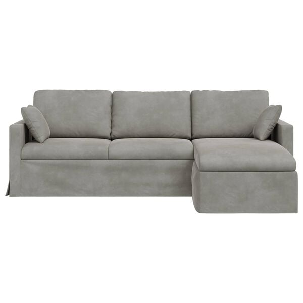 vidaXL Sofa Hellgrau Gesamtabmessungen: 228 x 134 x 80 cm (B x T x H)