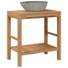 vidaXL Waschtisch Massivholz Teak mit Waschbecken aus Flussstein