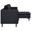 vidaXL L-förmiges Sofa 3-Sitzer Kunstleder Schwarz
