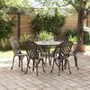 vidaXL Garten Essgruppe 7 pcs Bronze 90 x 90 x 75 cm Gussaluminium
