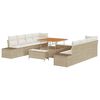 vidaXL Gartensofa-set 11 stk. Beige Poly-Rattan