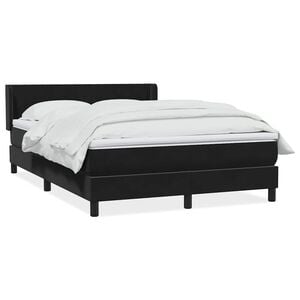 vidaXL Boxspringbett mit Matratze Schwarz 160x210 cm Samt