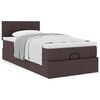 vidaXL Ottoman-Bett mit Matratze Dunkelbraun 90x190 cm Stoff
