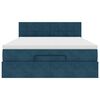 vidaXL Ottoman-Bett mit Matratze & LEDs Dunkelblau 140x190 cm Samt