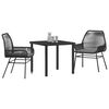 vidaXL Garten Essgruppe mit Kissen 3 pcs Schwarz Poly-Rattan