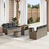 vidaXL Garten-Sofa-Set mit Kissen mit Speicher mit Kissen 9 pcs Grau