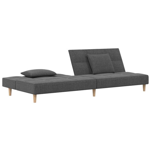vidaXL Schlafsofa 2-Sitzer mit 2 Kissen Hellgrau Stoff