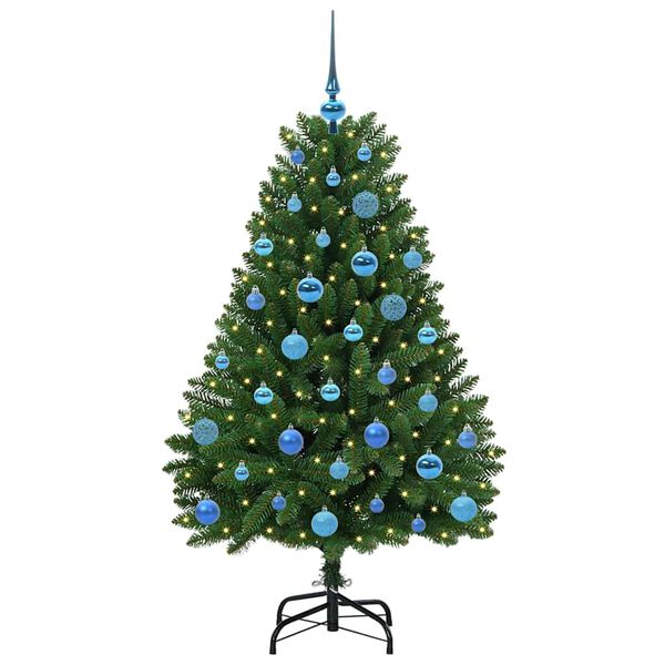 vidaXL K&uuml;nstlicher Weihnachtsbaum Gr&uuml;n 150 cm PVC und Metall