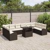 vidaXL Gartensofa-set mit Speicher 11 pcs Braun und Creme Poly-Rattan