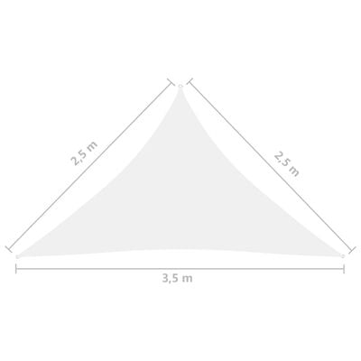 vidaXL Sonnensegel Oxford-Gewebe Dreieckig 2,5x2,5x3,5 m Weiß