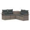 vidaXL Sofa Set 5 stk. Grau und Dunkelgrau Polyrattan und Stahl