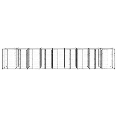 vidaXL Outdoor-Hundezwinger Stahl mit Überdachung 21,78 m²