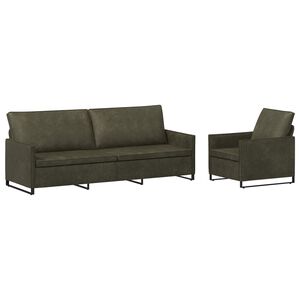 vidaXL Sofa-Set 2 pcs Olivegr&uuml;n Kunstwildleder