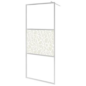 vidaXL Duschwand f&uuml;r Begehbare Dusche ESG-Glas Steindesign 90x195 cm