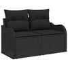 vidaXL Garten-Sofa-Set mit Kissen 6 pcs Schwarz Poly Rattan