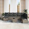 vidaXL Garten-Sofa-Set mit Kissen 9 pcs Grau Poly Rattan