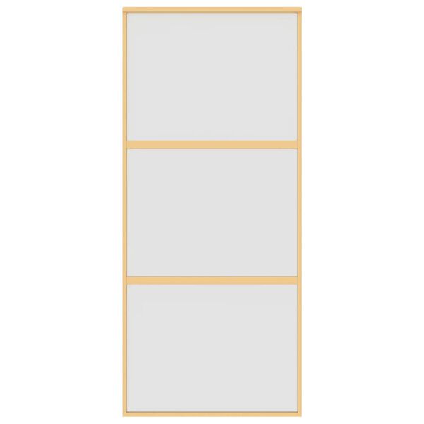 vidaXL Schiebet&uuml;r Golden 90x205 cm Matt ESG-Glas und Aluminium